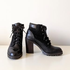 Aldo leather lace up booties
